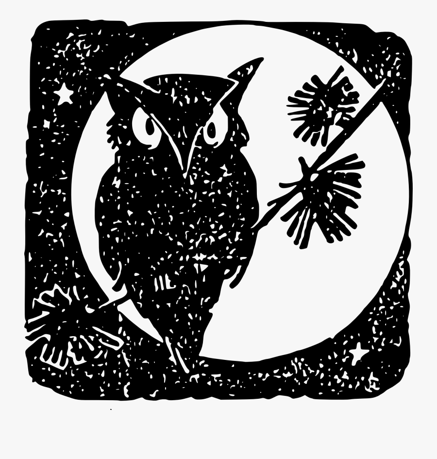 Owl Moon Bird Free Picture - Owl And Moon Png, Transparent Clipart