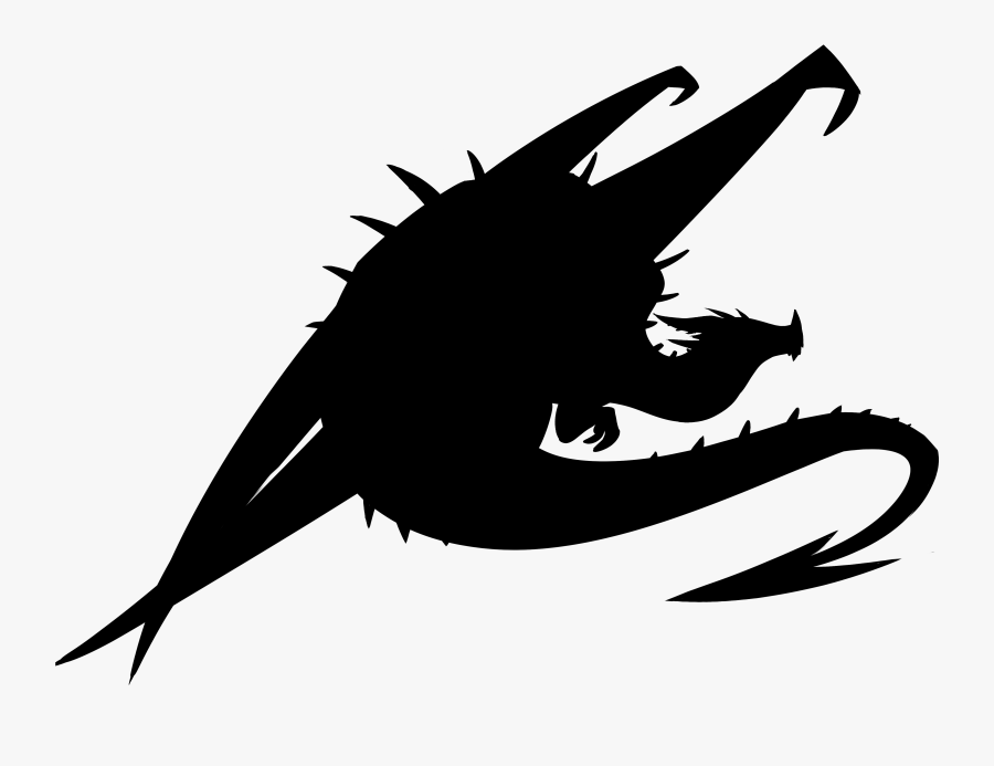 Flying Dragon Silhouette Transparent Clipart , Png - Flying Dragon Silhouette Big, Transparent Clipart