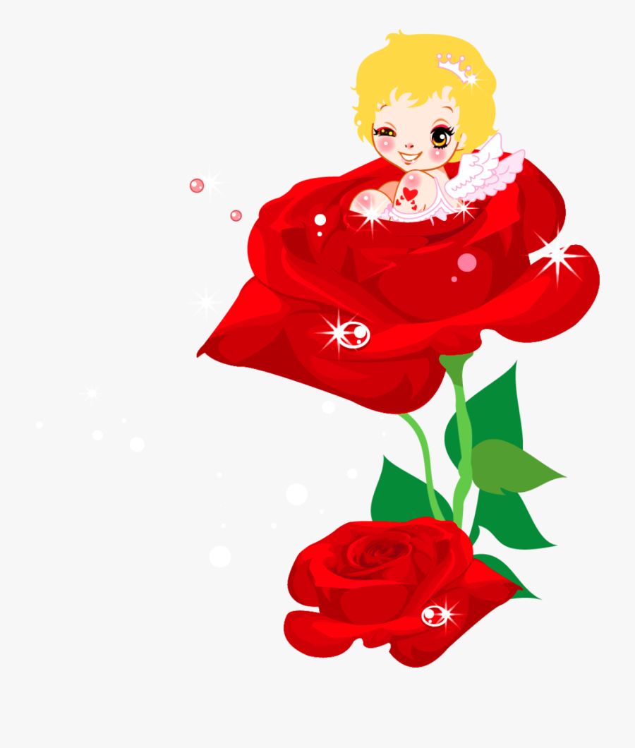 Rose Clipart Valentine"s Day - Cute Cupid Png Transparent, Transparent Clipart