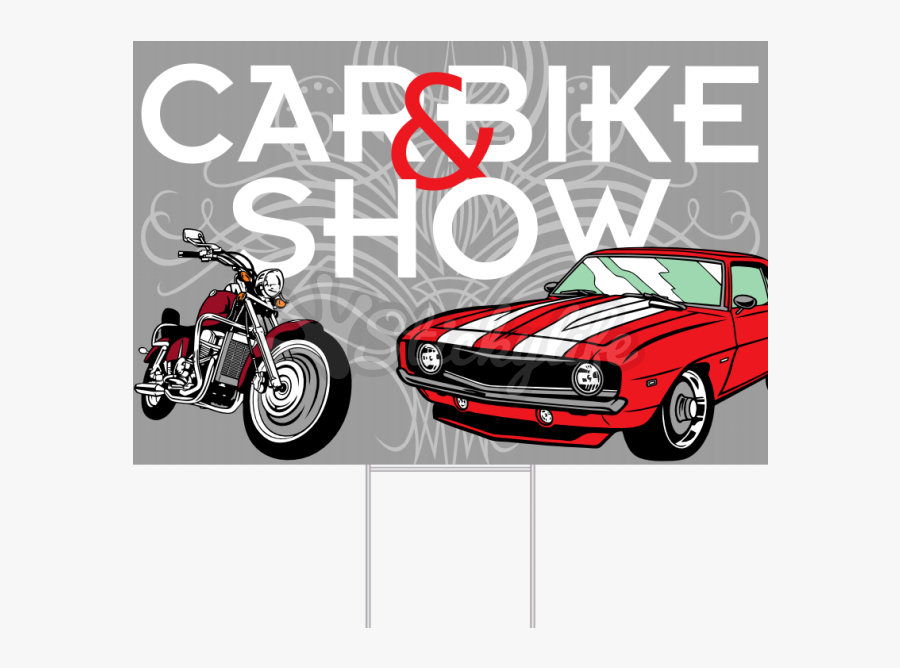 Car & Bike Show Yard Sign Front - First Generation Ford Mustang, Transparent Clipart
