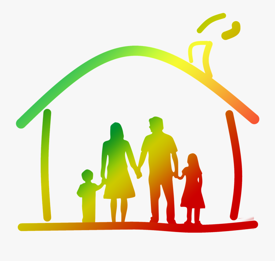 Family, Father, Mother, Child, Girl, House, Roof - Daughter Son Father Mother Silhouette, Transparent Clipart