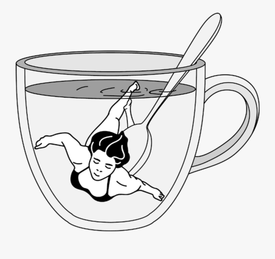 #taza #triste #sad #nadar #chica #nadando #chicanadando - Cartoon, Transparent Clipart
