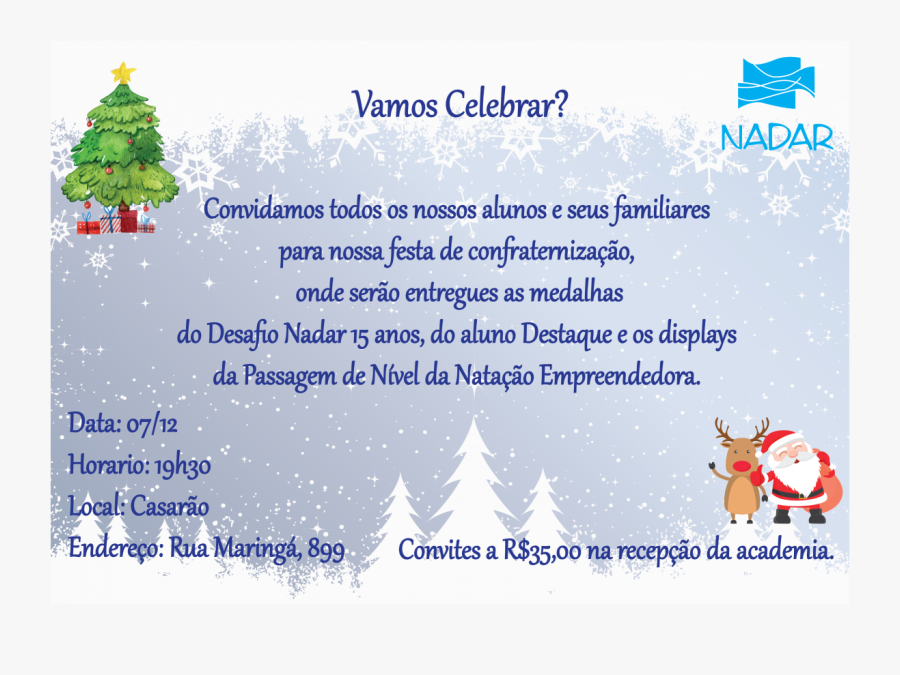 Clip Art Convite De Confraternizao - Convite Confraternizacao De Natal, Transparent Clipart