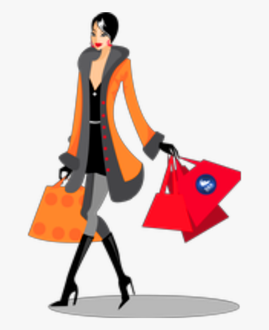 #ftestickers #girl #woman #shopping #shopper - Woman Shopping Vector Png, Transparent Clipart