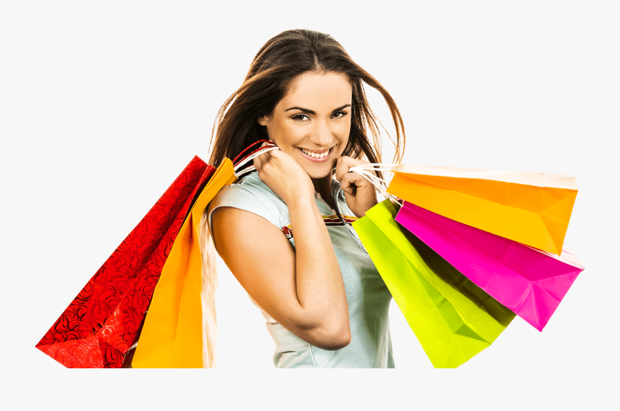 Transparent Girl With Shopping Bags Clipart - Girl With Shopping Bags Png, Transparent Clipart