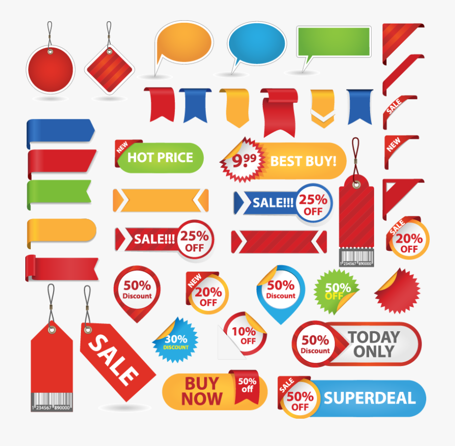 Decorative Sheet Label Euclidean Vector Taobao Promotional - Sticker, Transparent Clipart