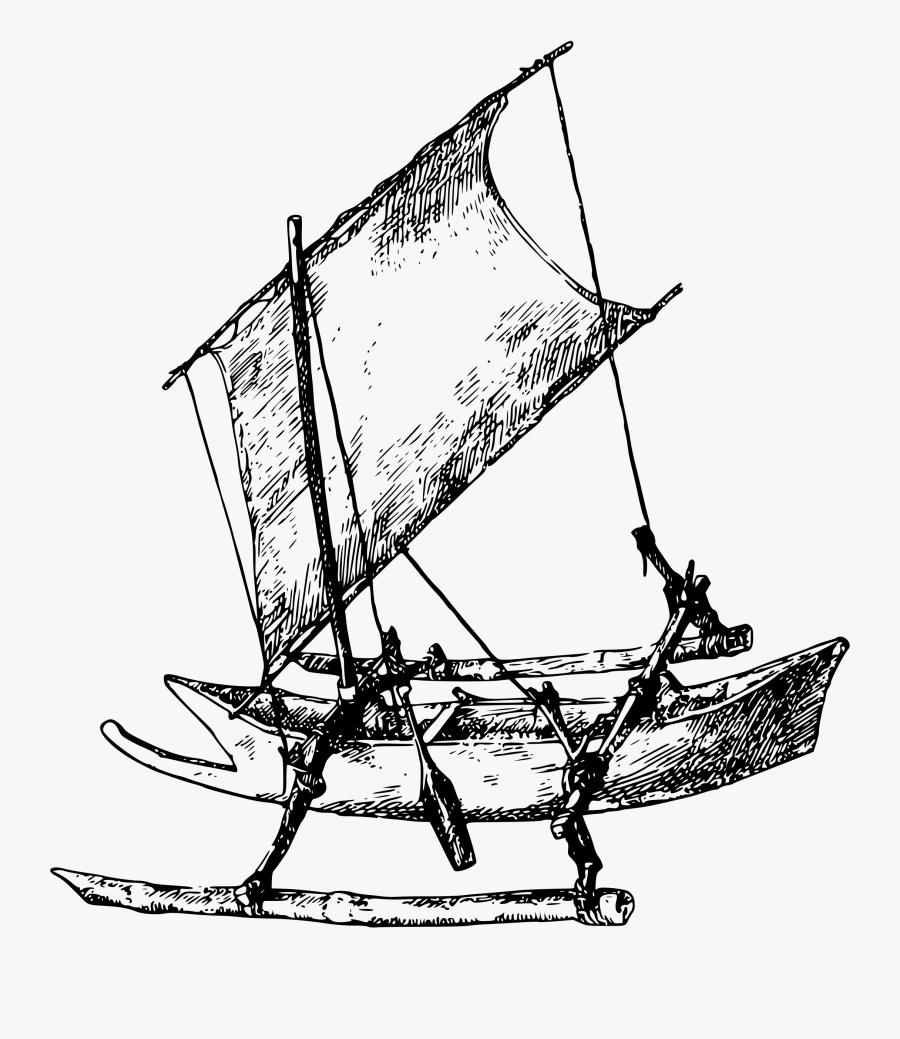 Drawing At Getdrawings Com - Boat With Outrigger Clipart, Transparent Clipart