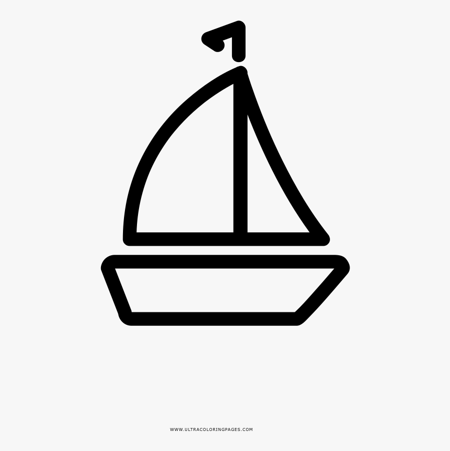 Sail Boat Coloring Page - Sailboat, Transparent Clipart