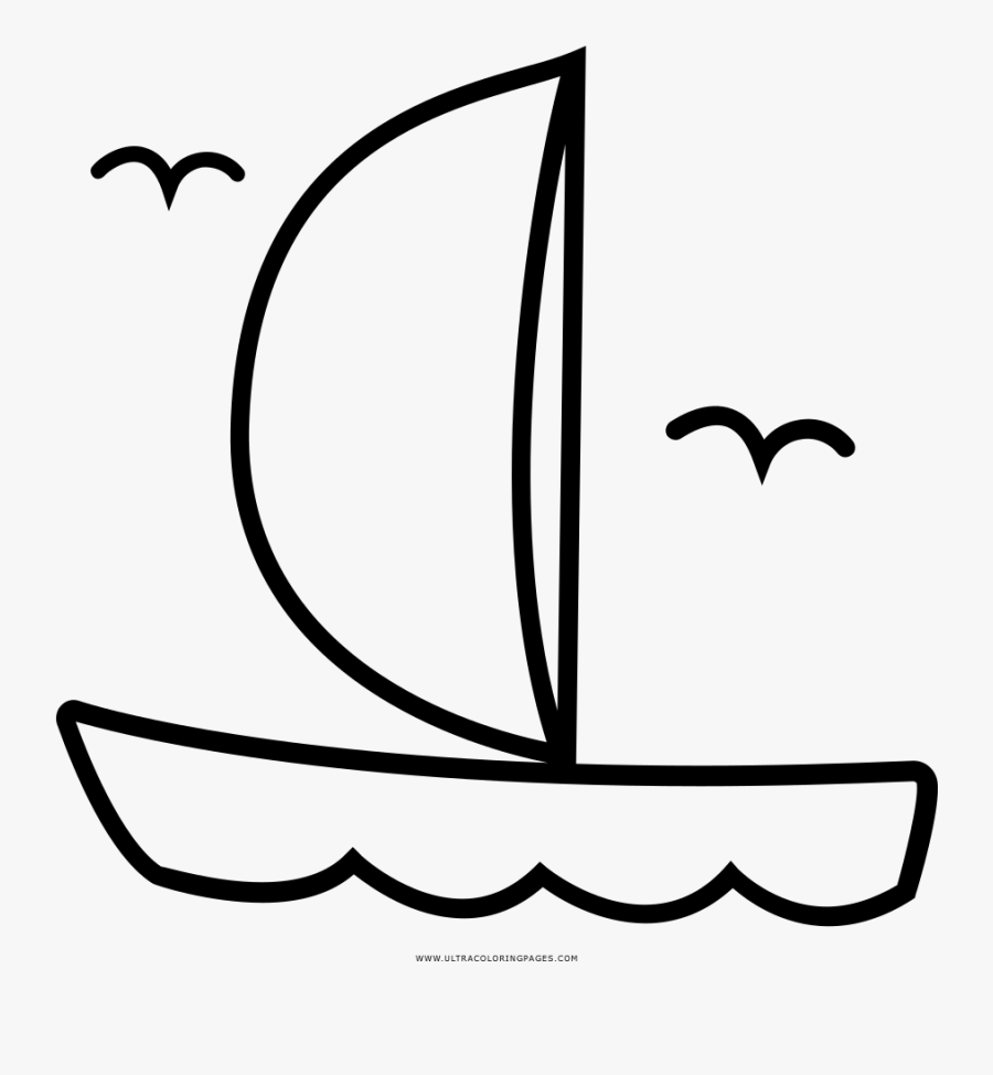 Sail Boat Coloring Page - Dibujo De Barco Para Colorear, Transparent Clipart