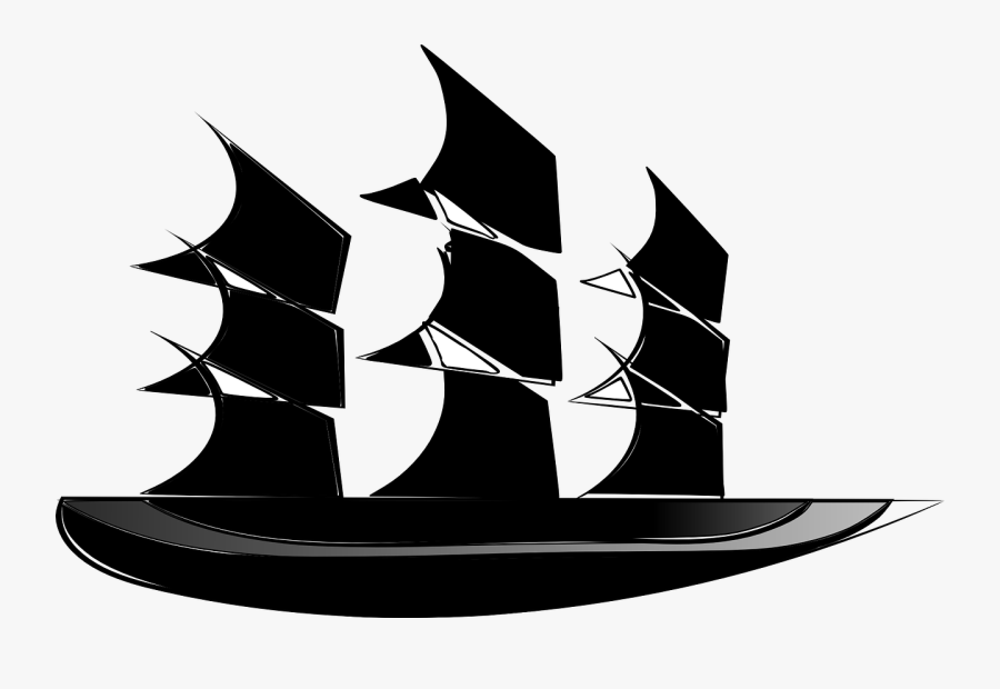 Ship Black Boat Free Picture - Sail, Transparent Clipart