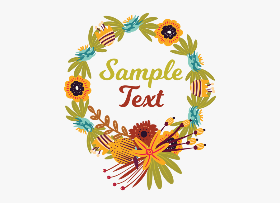 Clip Art Forest Decorative Wreath Label - Illustration, Transparent Clipart