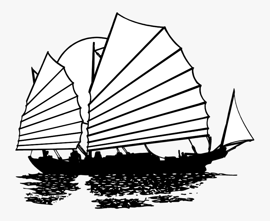 Free Stock Photos - Chinese Boat Black And White, Transparent Clipart