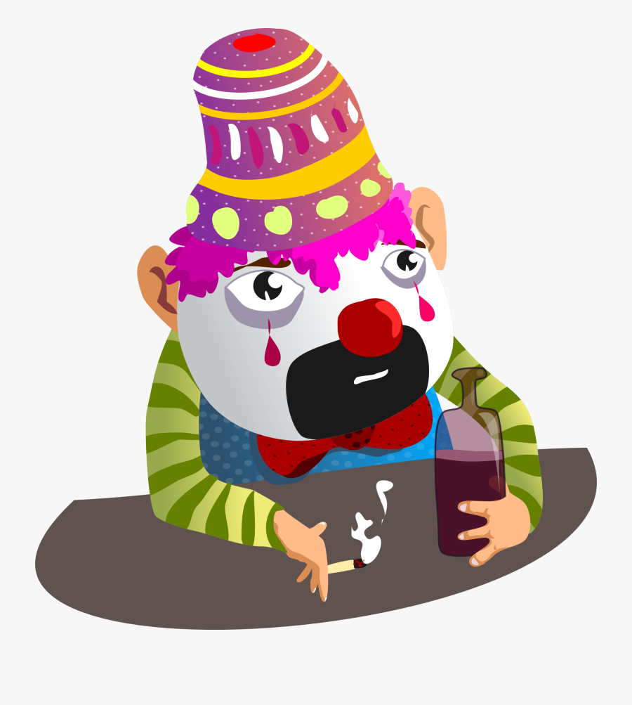 This Is An Image Of A Sad Clown - Clown, Transparent Clipart