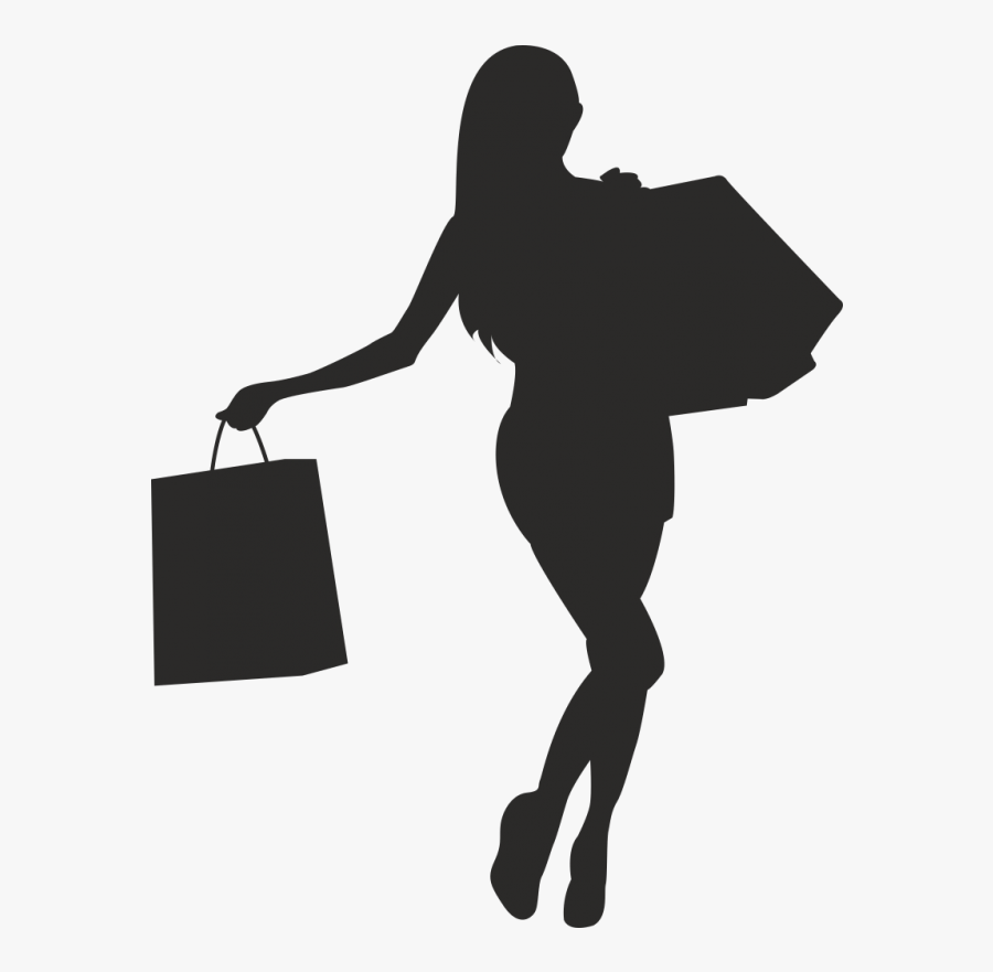 Silhouette Bag Shopping - Girl Silhouette Shopping Transparent, Transparent Clipart