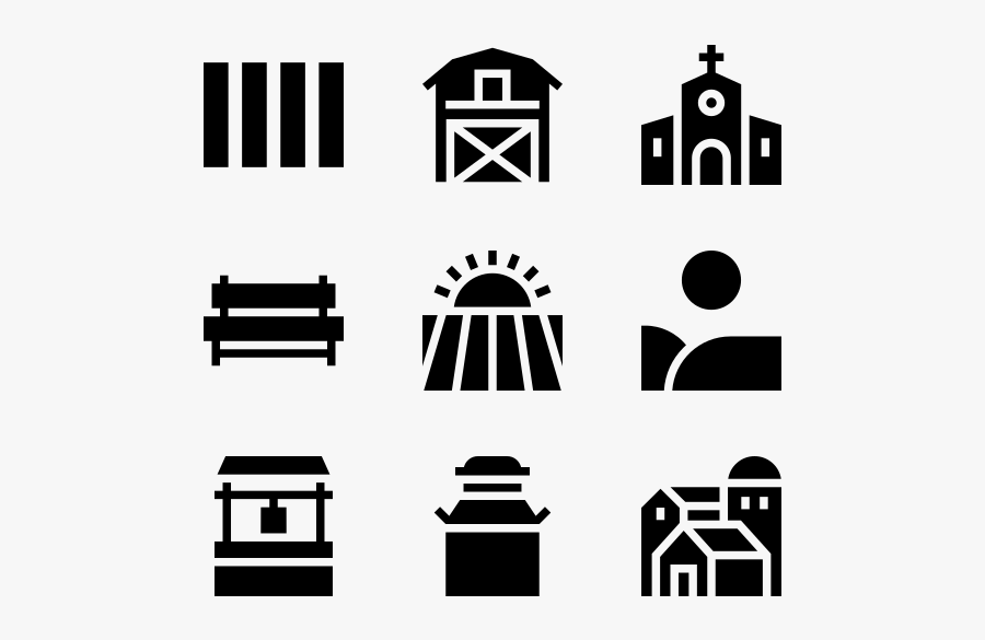 In The Village - Workplace Icons, Transparent Clipart