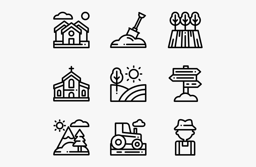 In The Village - Pixel Icons Png, Transparent Clipart