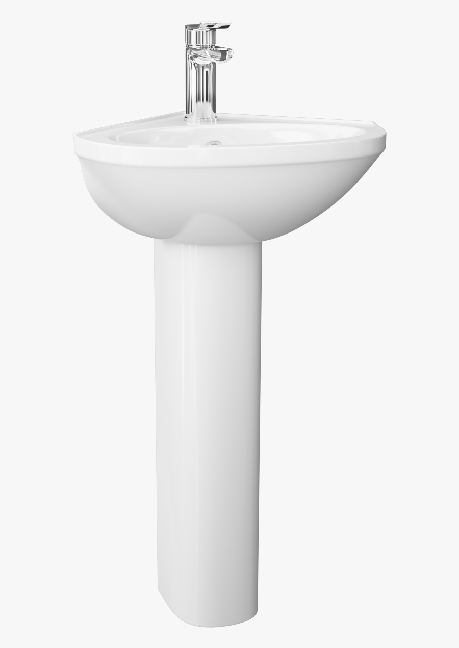 Corner Sink With Full Pedestal - Bathroom Sink, Transparent Clipart