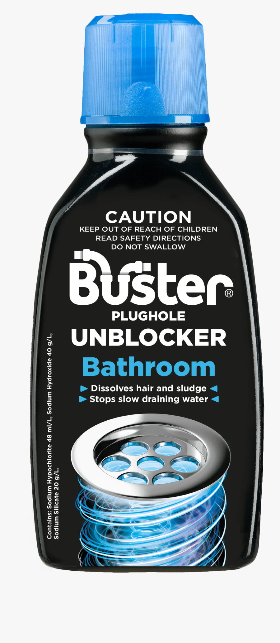 Buster Bathroom Plughole Unblocker, Transparent Clipart