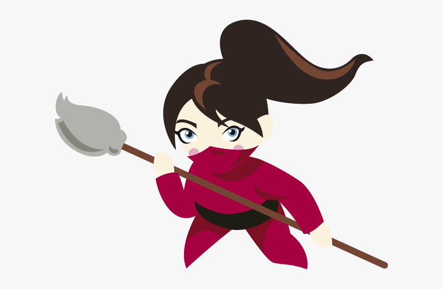 Cleaning Ninja Animated, Transparent Clipart