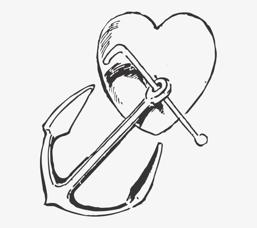 Heart, Anchor, Vintage, Vintage Tattoo, Nautical, Retro - Friendship Drawing, Transparent Clipart