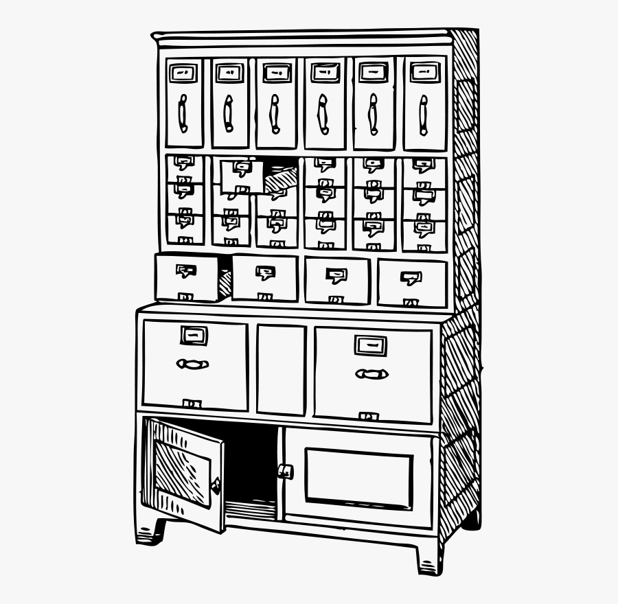 Open Kitchen Cabinets Black And White Clipart, Transparent Clipart