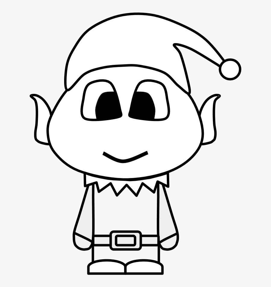 Elf, Big Eyes, Cartoon Person, Black And White - Person With Stitches Cartoon, Transparent Clipart