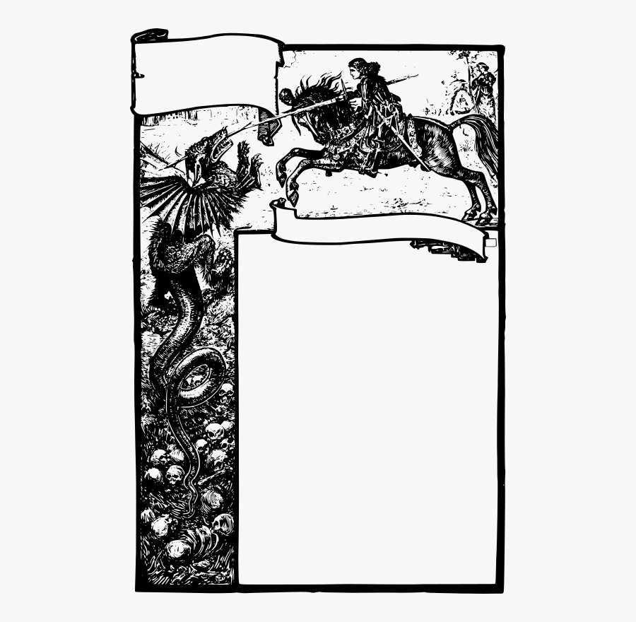 Transparent Dragon Border Png - Medieval Dragon Frame, Transparent Clipart