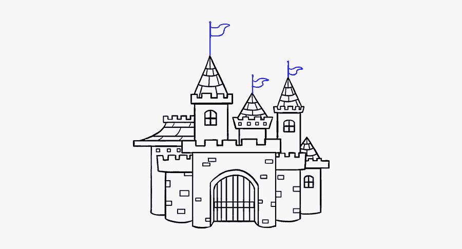 How To Draw Cartoon Castle - Cartoon Small Castle Drawing, Transparent Clipart