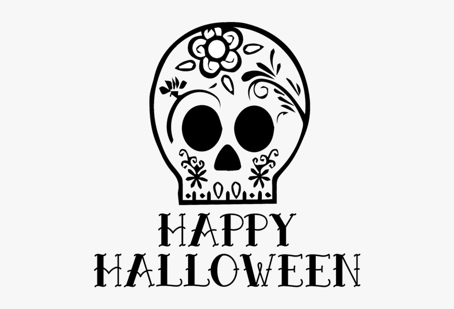 Skull Happy Halloween Stamp - Skull, Transparent Clipart