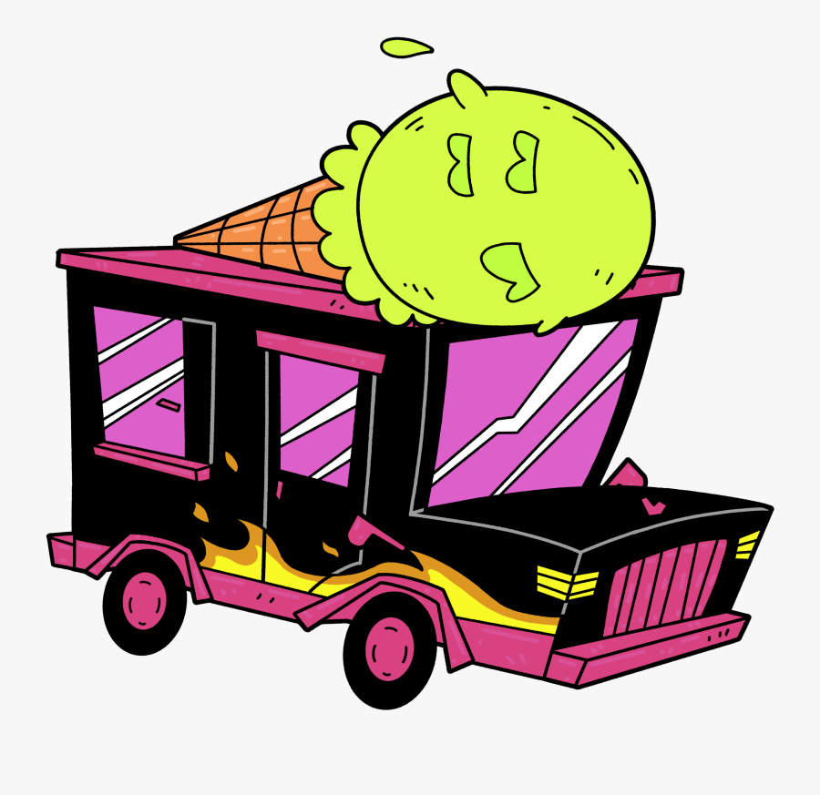 Deadly Ice Cream Truck, Driverus Deadlius - Ice Cream Van, Transparent Clipart