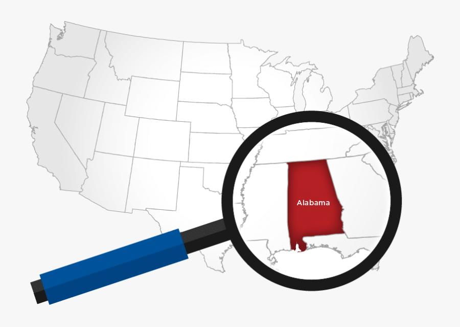 Magnifying Glass On Alabama, Transparent Clipart