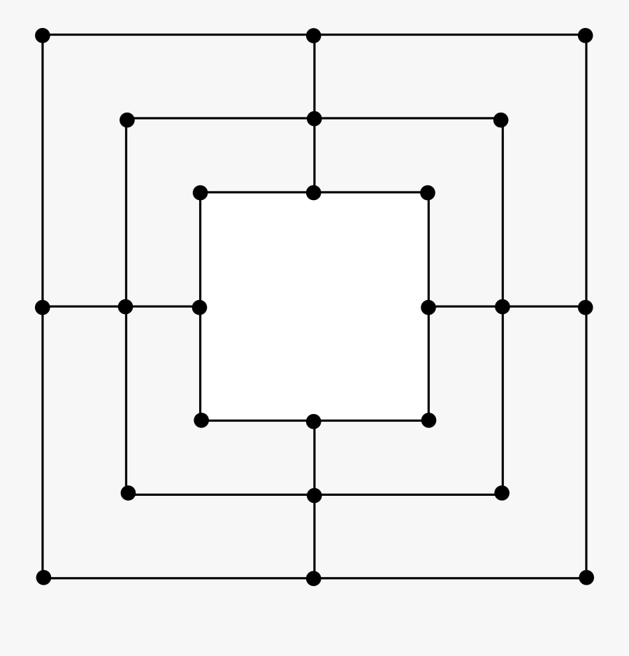 Nine Men& - Twelve Man Morris Board, Transparent Clipart