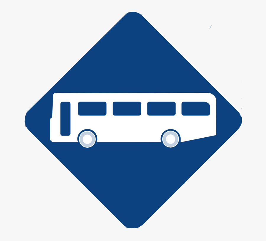 Blue Sign Bus Lane, Transparent Clipart