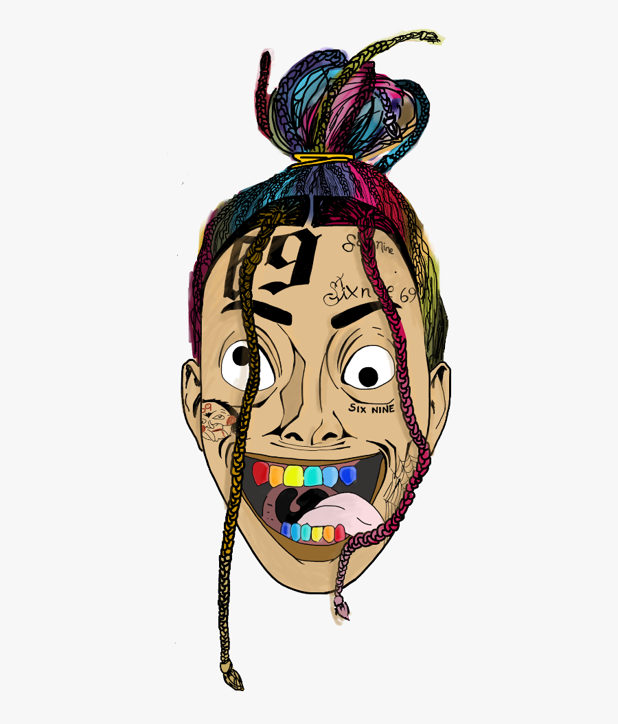 Banner Black And White Ix Ine Creepy - 6ix9ine Cartoon Png, Transparent Clipart