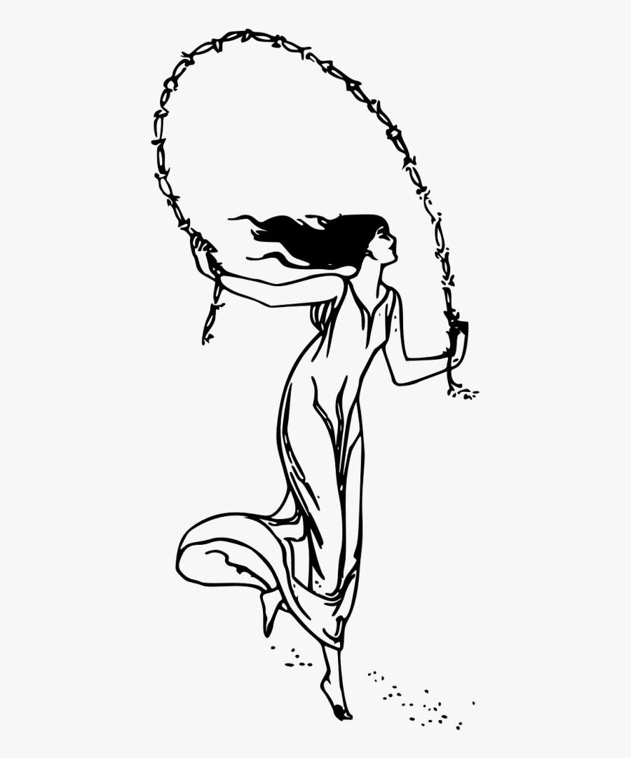 Vector Graphics - Dancing Girl Png Line Art, Transparent Clipart