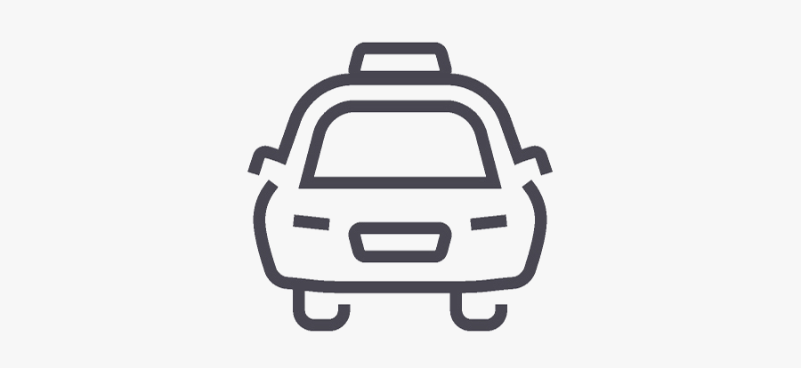 Taxi Icon - Line Art, Transparent Clipart