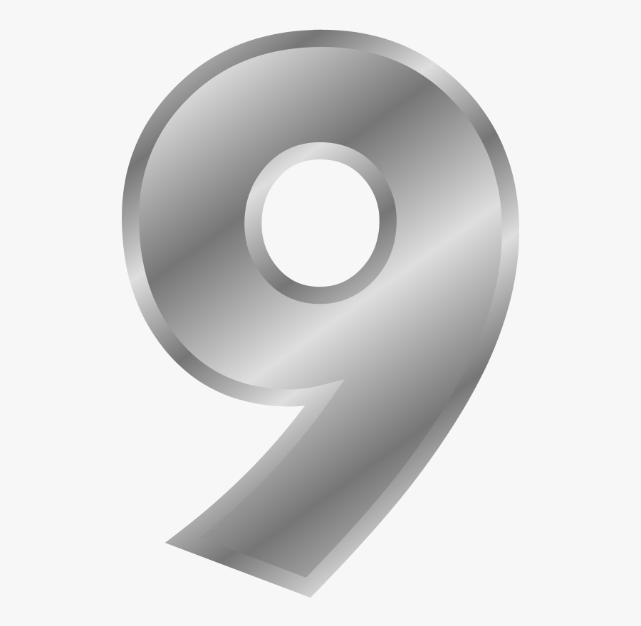 Effect Letters Alphabet Silver - Clipart Drawing Of Number 9, Transparent Clipart