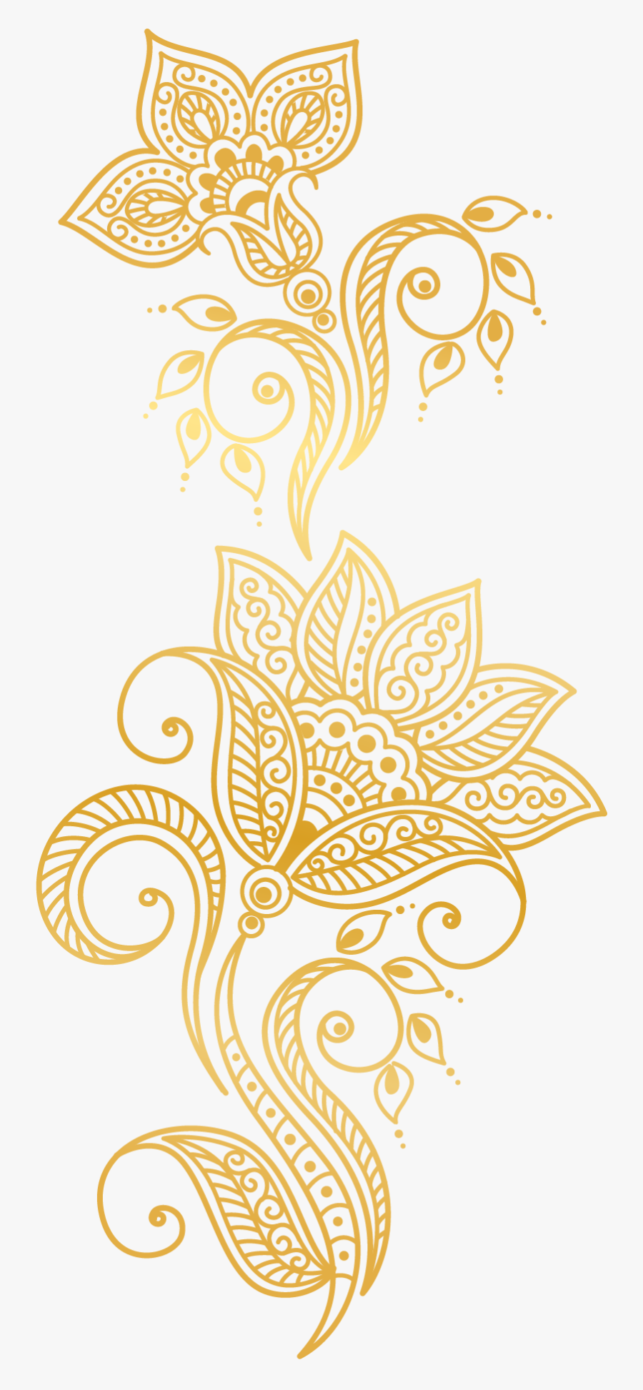 Plants Golden Atmosphere Flower Gold Euclidean Vector - Vector Gold Flower Png, Transparent Clipart