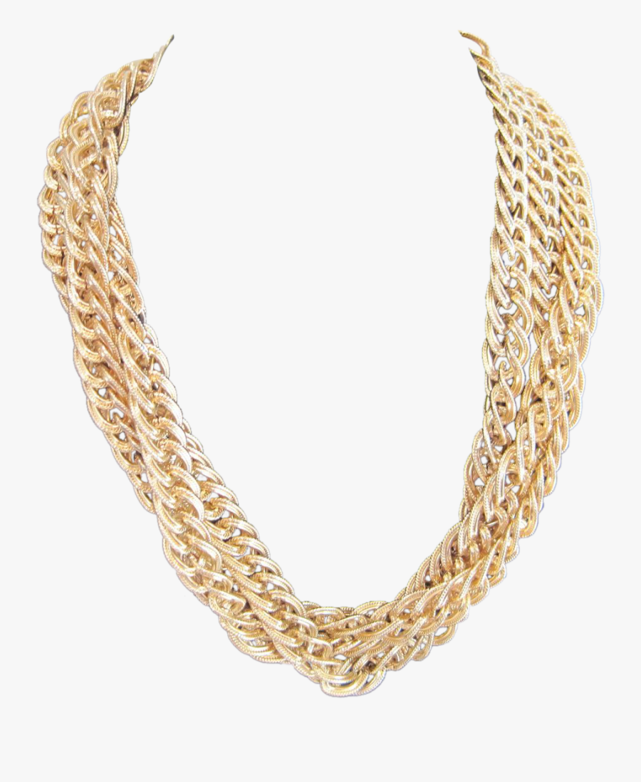 Vintage Triple Strand Gold - Gold Chain Necklace Png, Transparent Clipart