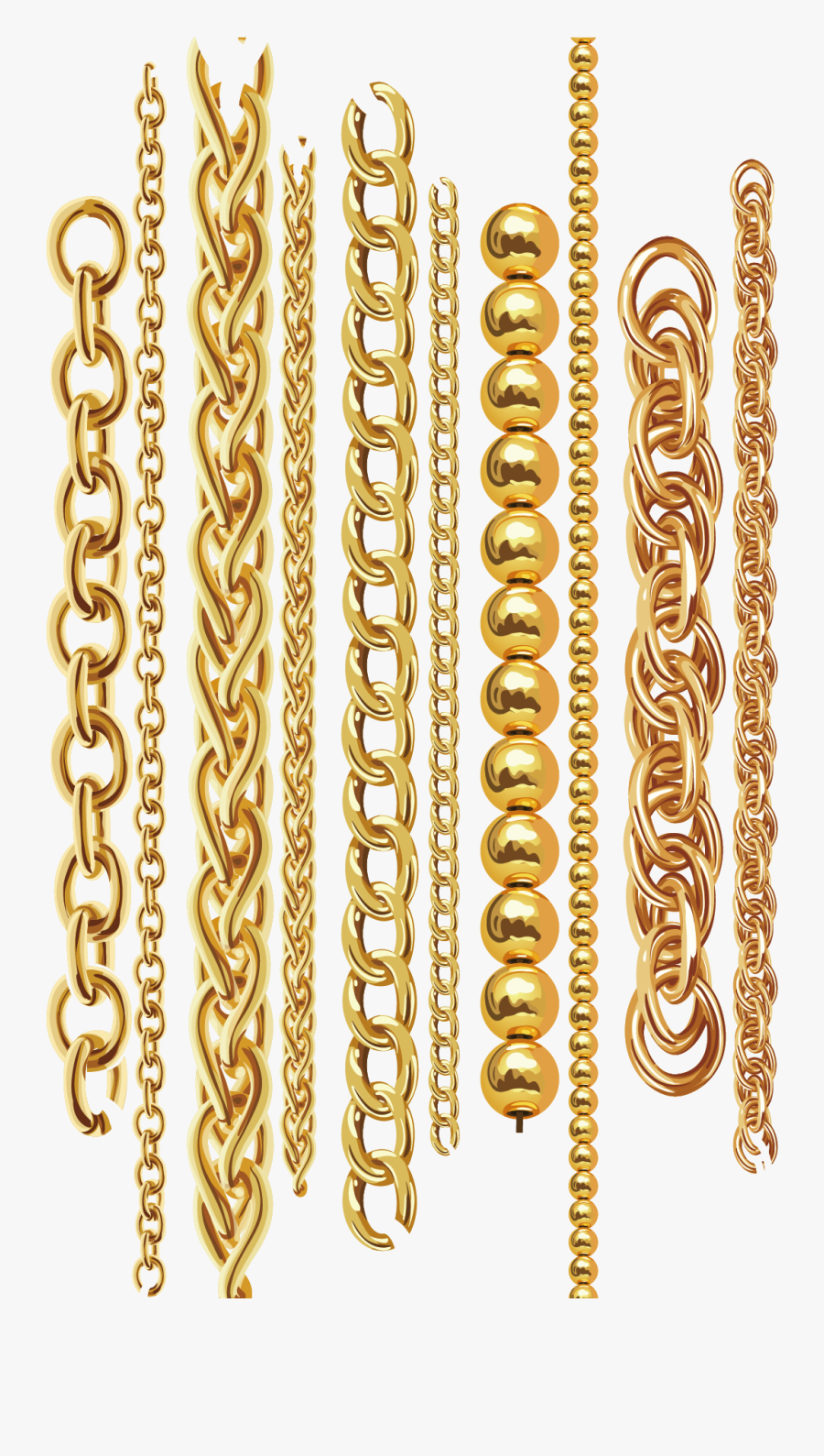 New Gold Chain Model, Transparent Clipart