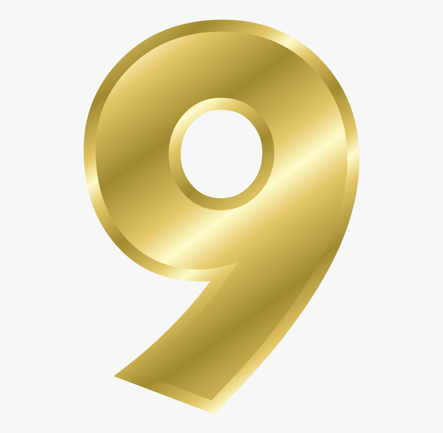 Effect Letters Alphabet Gold - Number 9 Clipart, Transparent Clipart