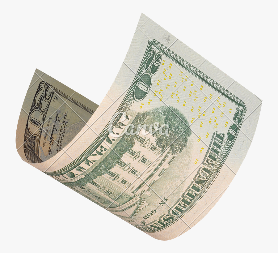 Currency - Flying Twenty Dollar Bill, Transparent Clipart