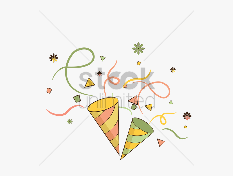 Birthday Confetti And Party Hats Vector Image - Confetti Birthday Clipart Art, Transparent Clipart