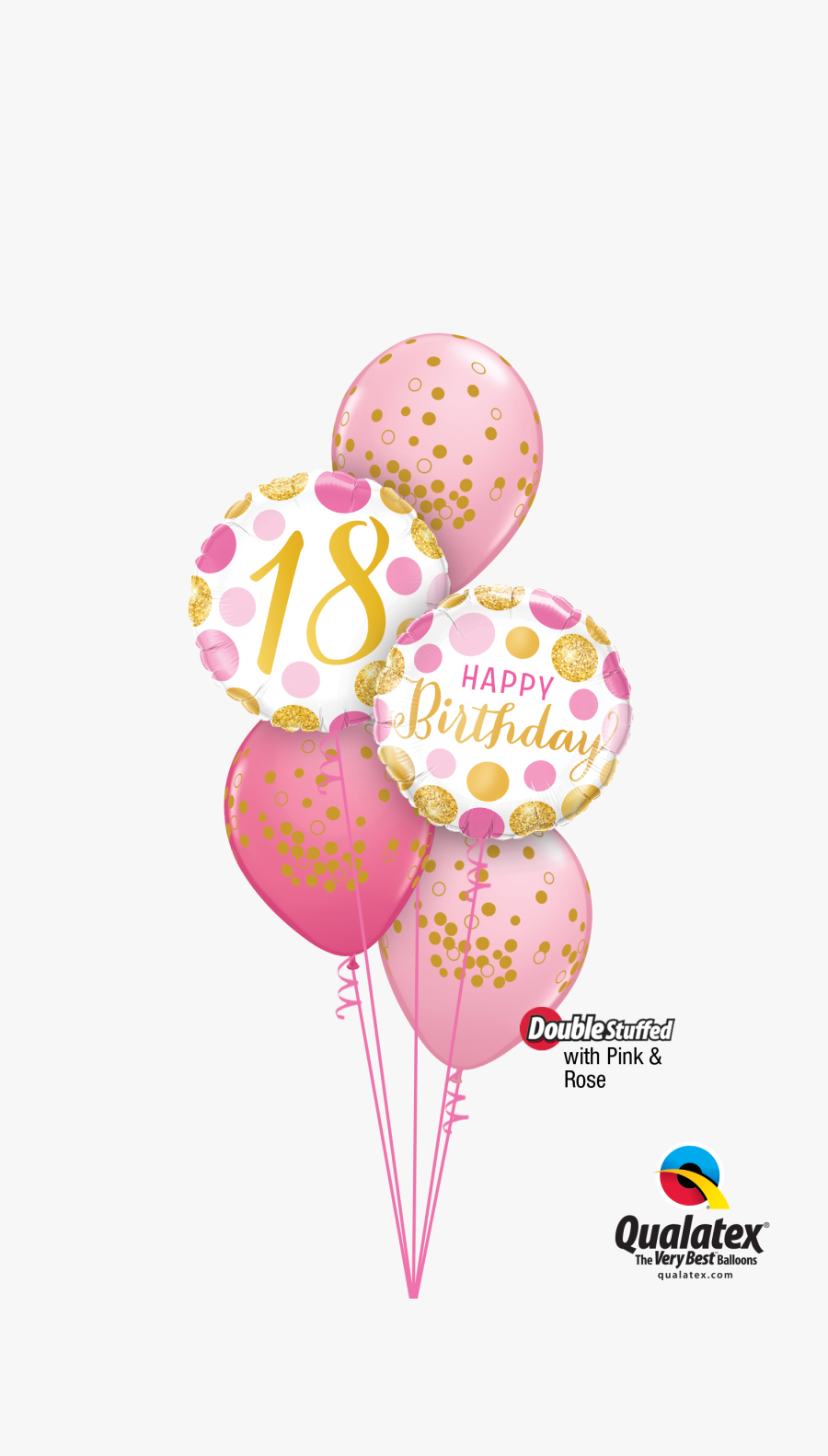 Birthday Pink And Gold Balloons, Transparent Clipart