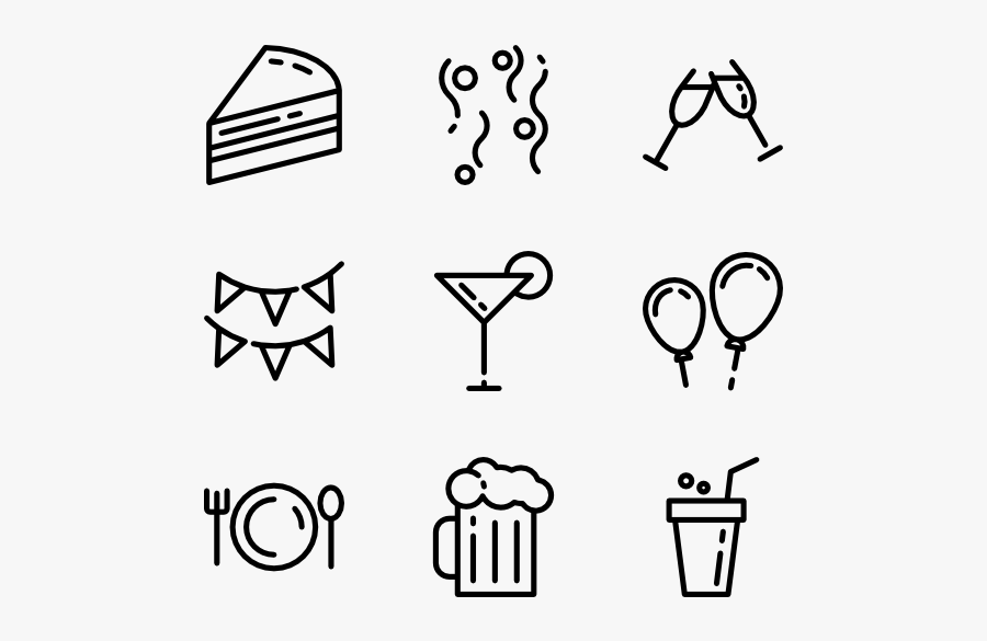 Birthday Party Icons - Icono Baby Shower, Transparent Clipart