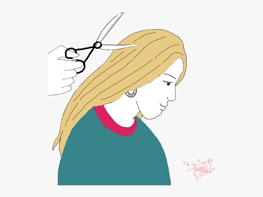 Dreams Of Cutting Hair - Girl Cut Her Hair Drawing, Transparent Clipart