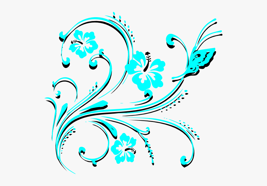 Butterfly Scroll Clip Art Vector Online Royalty Free - Wedding Card Border Png, Transparent Clipart