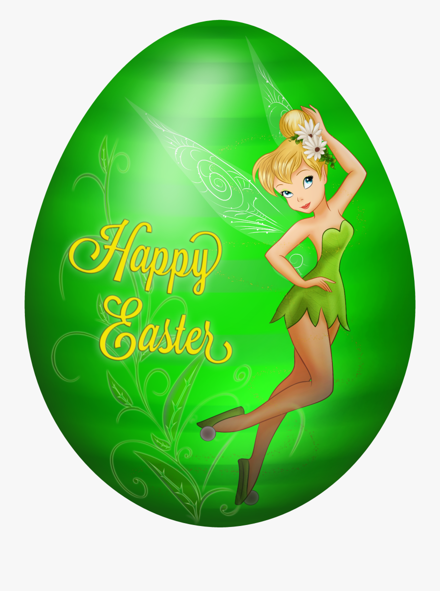 Kids Easter Egg Tinkerbell Png Clip Art Imageu200b - Fairy With Happy Easter, Transparent Clipart
