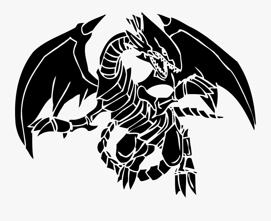 Transparent Blue Eyes White Dragon Png - Black And White Blue Eyes White Dragon, Transparent Clipart