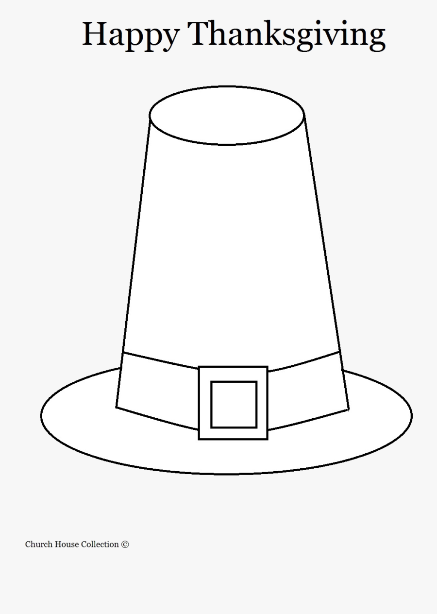 Pilgrim Hat Thanksgiving Coloring Page Transparent - Coloring Book